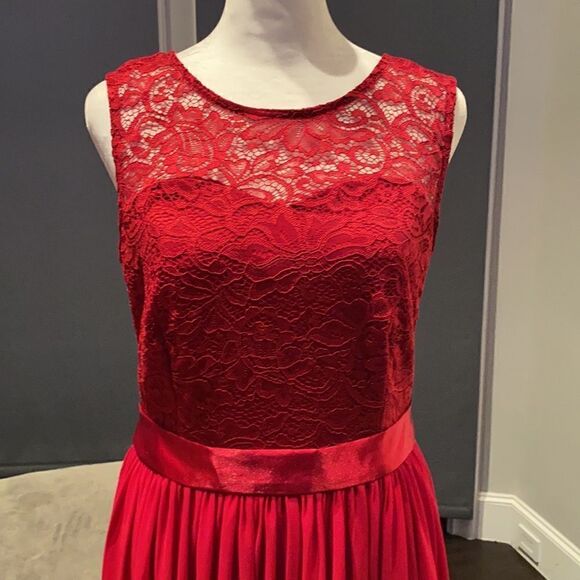 Women’s Red Chiffon Dress Small NWOT - Picture 2 of 9